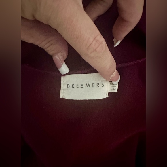 Dreamers Womens Cardigan Sweater Burgundy Knit Long Sleeve Lightweight Size S/M - Picture 5 of 6